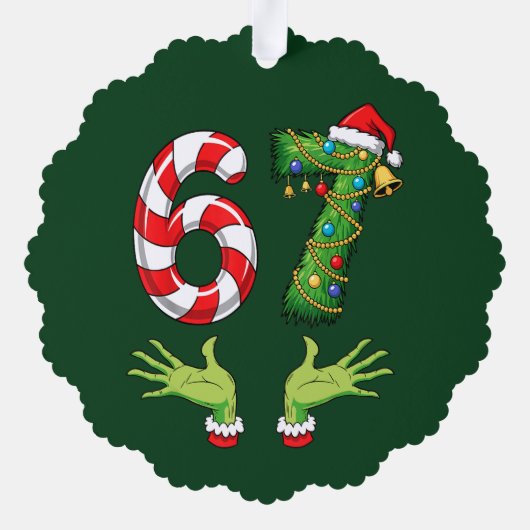 Funny “67” Christmas Ornament (Achterkant)