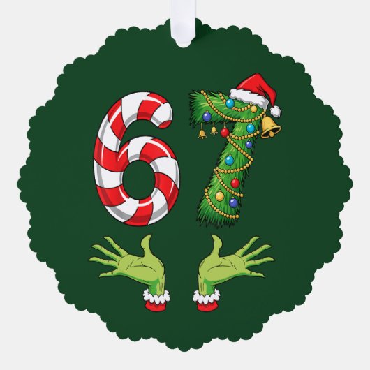 Funny “67” Christmas Ornament (Voorkant)