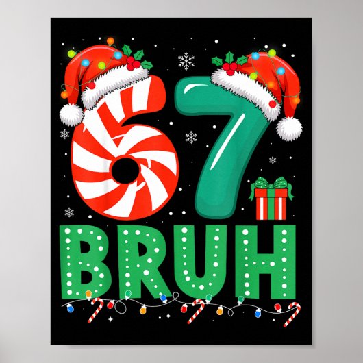 Funny 67 Christmas Pajama Xmas Six Seven Meme 6-7  Poster (Voorkant)
