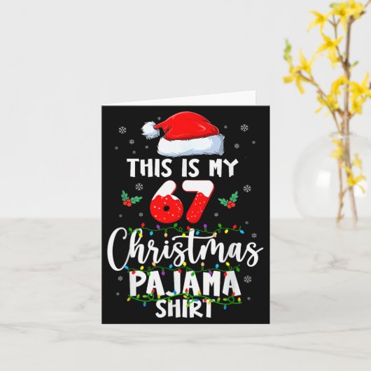 Funny 67 Christmas Pajamas Shirt Six Seven Meme Br Kaart (Gele Bloem)