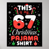Funny 67 Christmas Pajamas Shirt Six Seven Meme Br Poster (Voorkant)