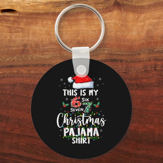 Funny 67 Christmas Pajamas Shirt Six Seven Meme Br Sleutelhanger (Voorkant)