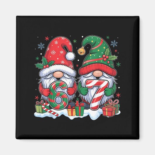 Funny 67 Christmas Pajamas Six Seven Meme 67 Gnome Magneet (Voorkant)