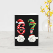 Funny 67 Christmas Pajamas Six Seven Meme 6 7 Elf  Kaart (Gele Bloem)