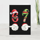 Funny 67 Christmas Pajamas Six Seven Meme 6 7 Elf  Kaart (Voorkant)