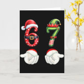 Funny 67 Christmas Pajamas Six Seven Meme 6 7 Elf  Kaart (Gele Bloem)