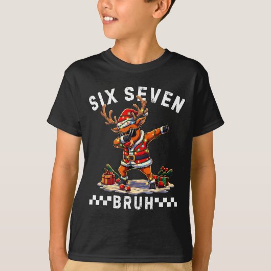 Funny 67 Christmas Six Seven Meme Dabbing Reindeer T-shirt (Voorkant)