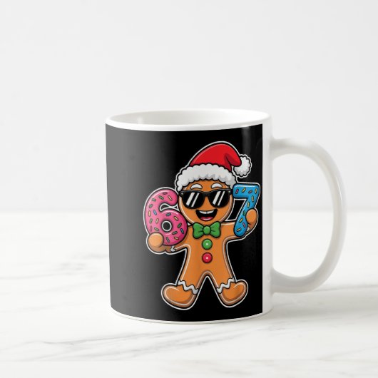 Funny 67 Christmas Six Seven Meme Xmas Gingerbread Koffiemok (Rechts)