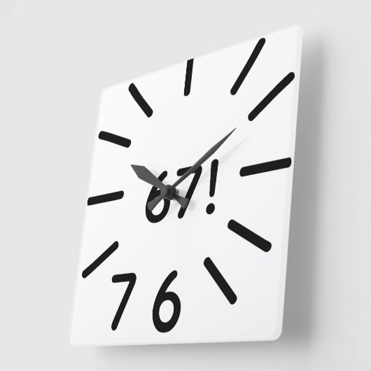 funny 67 clock vierkante klok (Hoek)
