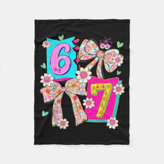 Funny 67 Coquette Bow Design For Girly Aesthetic L Fleece Deken (Voorkant)