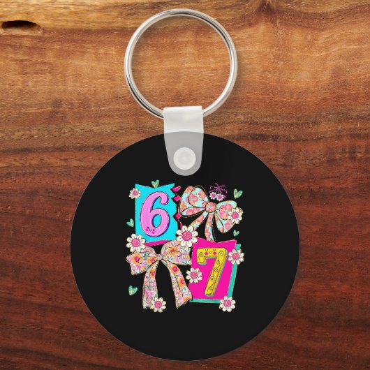Funny 67 Coquette Bow Design For Girly Aesthetic L Sleutelhanger (Voorkant)