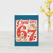Funny 67 Cud Says 67 Valentine Couple Matching Six Kaart (Gele Bloem)