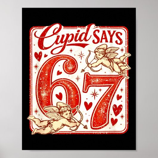 Funny 67 Cud Says 67 Valentine Couple Matching Six Poster (Voorkant)