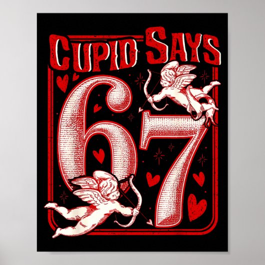 Funny 67 Cud Says 67 Valentine Couple Matching Six Poster (Voorkant)