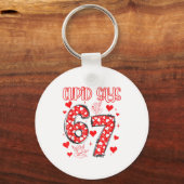 Funny 67 Cud Says 67 Valentine Couple Matching Six Sleutelhanger (Voorkant)