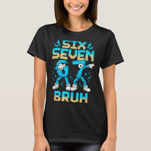 Funny 67 Dab Six Seven Burh Christmas 6 7 Dabbing  T-shirt (Voorkant)