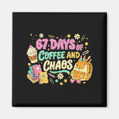 Funny 67 Days Of Coffee Retro Teacher Humor  Magneet (Voorkant)