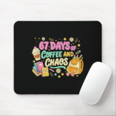 Funny 67 Days Of Coffee Retro Teacher Humor Muismat (Met muis)
