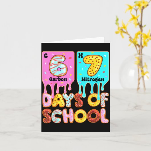 Funny 67 Days Of School Meme Periodic Table Drip G Kaart (Gele Bloem)