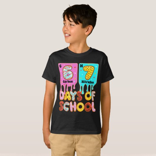 Funny 67 Days Of School Meme Periodic Table Drip G T-shirt (Voorkant volledig)