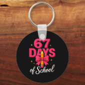 Funny 67 Days Of School Pencil Bow Design Sleutelhanger (Voorkant)
