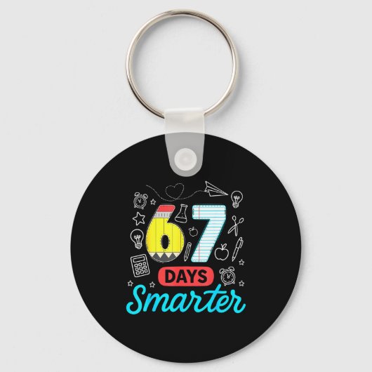 Funny 67 Days Smarter Six Seven Meme Teachers Stud Sleutelhanger (Voorkant)