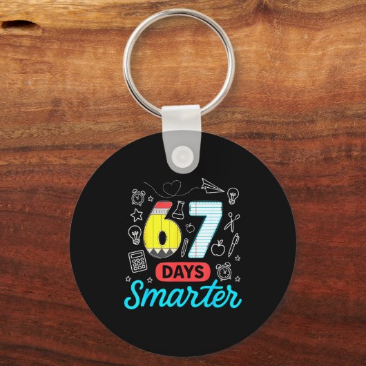 Funny 67 Days Smarter Six Seven Meme Teachers Stud Sleutelhanger (Voorkant)