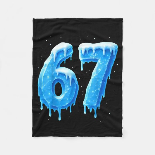 Funny 67 Drip Cold Ice Winter Season Six Seven Sno Fleece Deken (Voorkant)