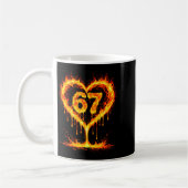 Funny 67 Flames Heart Love Six Seven Meme Celebrat Koffiemok (Links)