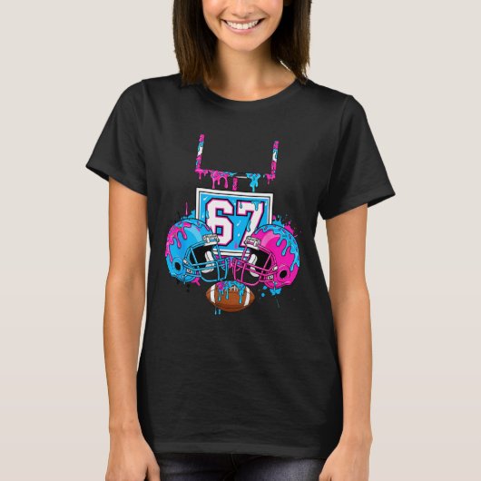 Funny 67 Football Ice Cream Drip 67th Srts Men &am T-shirt (Voorkant)