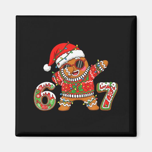 Funny 67 Gingerbread Six Seven Ice Cream Drip Chri Magneet (Voorkant)