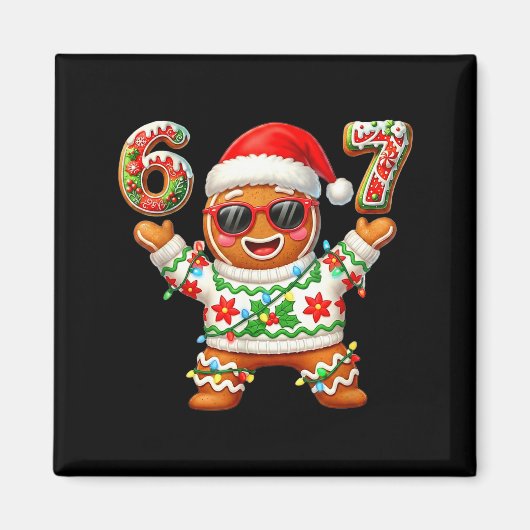 Funny 67 Gingerbread Six Seven Ice Cream Drip Chri Magneet (Voorkant)