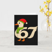 Funny 67 Goose Christmas 6 7 Meme Duck Santa Hat F Kaart (Gele Bloem)