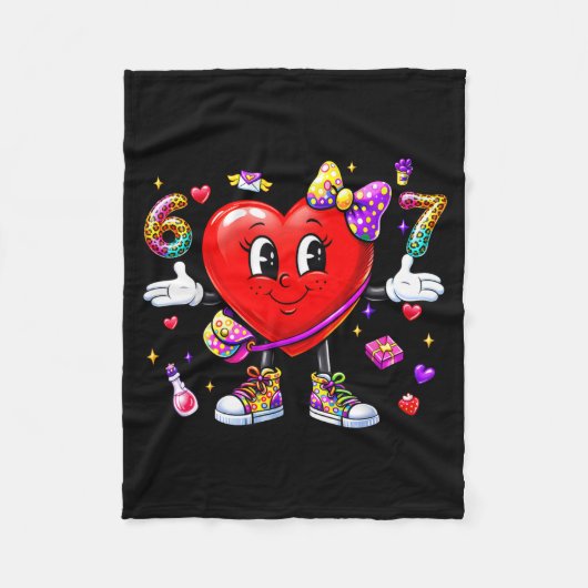 Funny 67 Heart Valentines Day Six Seven Meme 6 7 W Fleece Deken (Voorkant)
