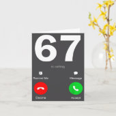 Funny 67 Is Calling 6-7 Meme Six Seven 6 7 Gen Alp Kaart (Gele Bloem)