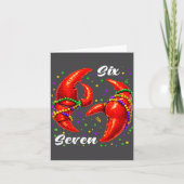 Funny 67 Mardi Gras Crawfish Meme 6 7 Beads Six Se Kaart (Voorkant)