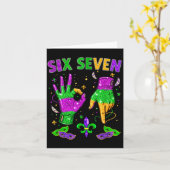Funny 67 Mardi Gras Party 6 7 Meme Six Seven 6-7 M Kaart (Gele Bloem)