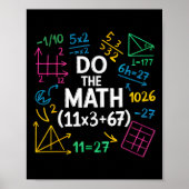 Funny 67 Math Equation 100 Days Of School 100 Days Poster (Voorkant)