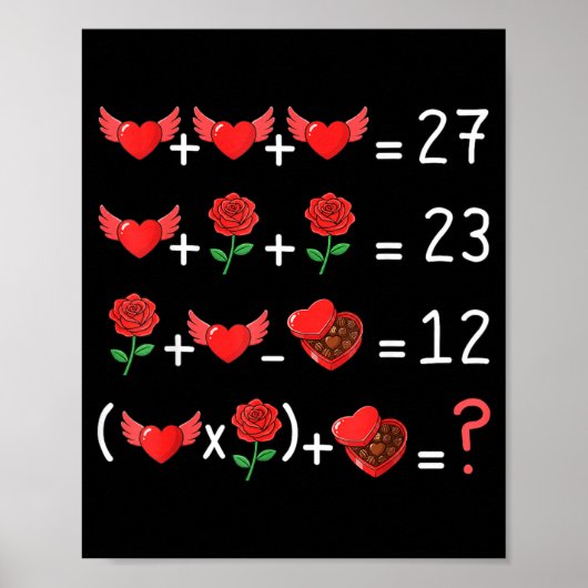 Funny 67 Math Teacher Valentine Math Teacher Women Poster (Voorkant)