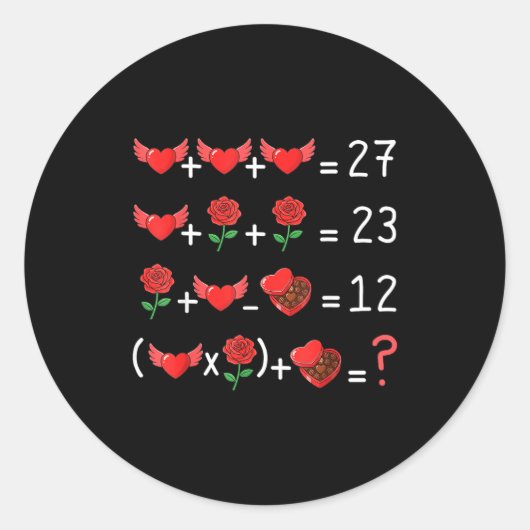 Funny 67 Math Teacher Valentine Math Teacher Women Ronde Sticker (Voorkant)