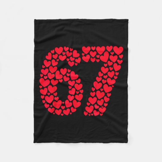 Funny 67 Meme 6 7 Gen Alpha Slang For Valentine’s  Fleece Deken (Voorkant)