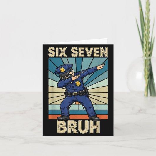 Funny 67 Meme 6 7 Six Seven Liceman Lice Officer R Kaart (Voorkant)