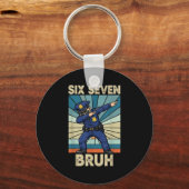 Funny 67 Meme 6 7 Six Seven Liceman Lice Officer R Sleutelhanger (Voorkant)