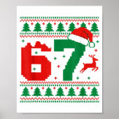Funny 67 Meme 6 7 Ugly Sweater Christmas Kids Men Poster (Voorkant)