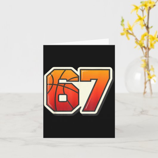 Funny 67 Meme Basketball Ice Cream Drip Six Seven  Kaart (Gele Bloem)