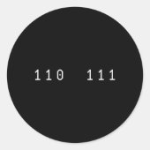 Funny 67 Meme Binary Code Computer Science Nerd Sl Ronde Sticker (Voorkant)