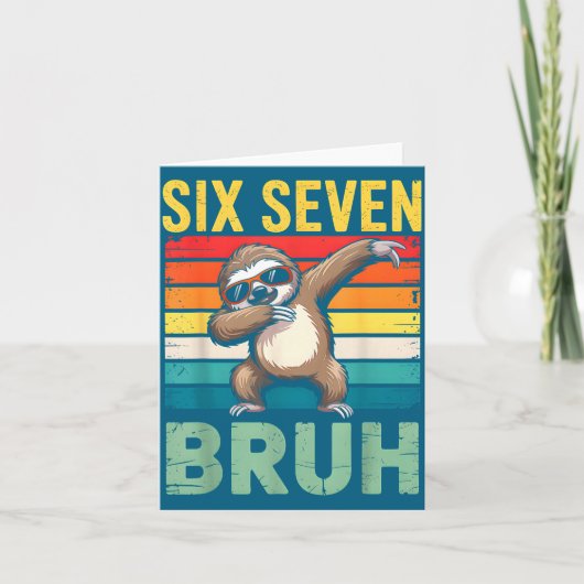 Funny 67 Meme Boys Kids 6 7 Dabbing Six Seven Bruh Kaart (Voorkant)