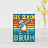 Funny 67 Meme Boys Kids 6 7 Dabbing Six Seven Bruh Kaart (Gele Bloem)