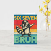 Funny 67 Meme Boys Kids 6 7 Dabbing Six Seven Bruh Kaart (Gele Bloem)