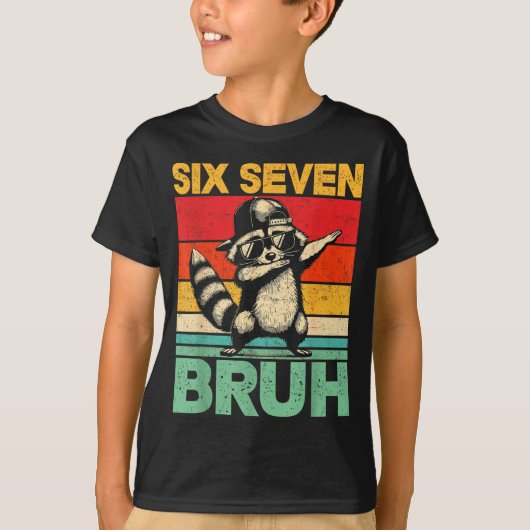 Funny 67 Meme Boys Kids 6 7 Dabbing Six Seven Bruh T-shirt (Voorkant)